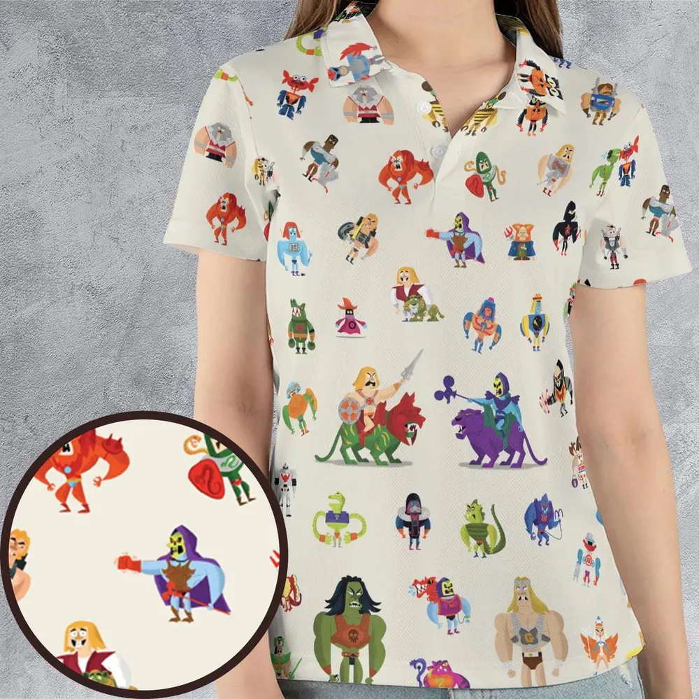 He-Man & Masters Of The Universe Characters Pattern AOP Men/Women Polo Shirt - 4