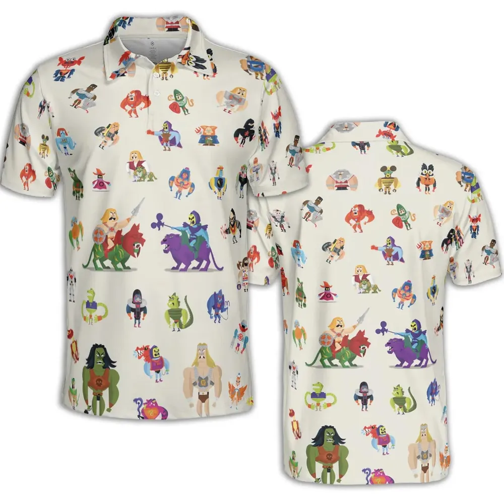 He-Man & Masters Of The Universe Characters Pattern AOP Men/Women Polo Shirt - 2