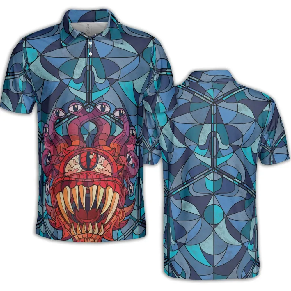 Stained Glass Monster RPG AOP Men/Women Polo Shirt - 2