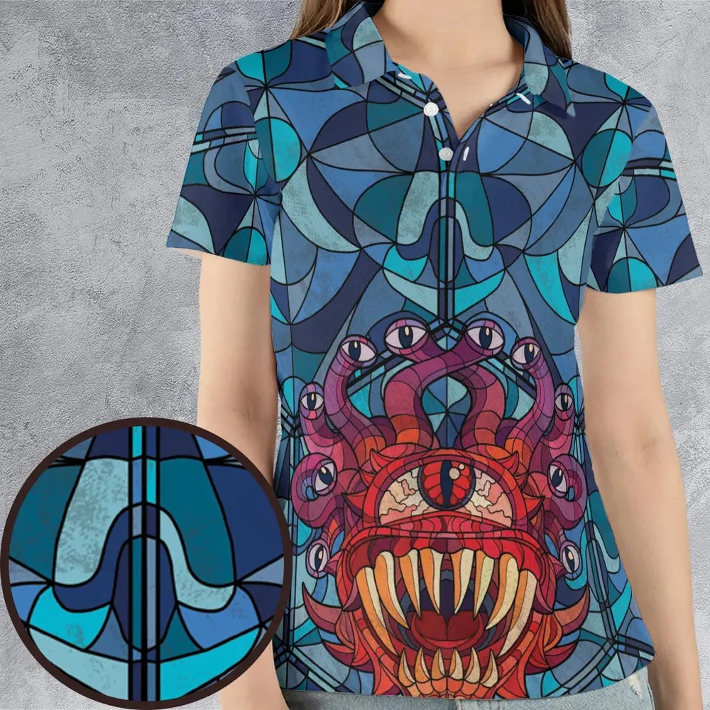 Stained Glass Monster RPG AOP Men/Women Polo Shirt - 4