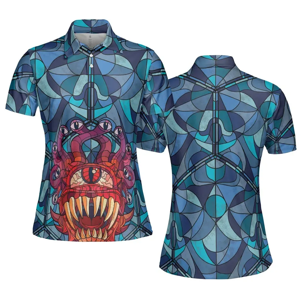 Stained Glass Monster RPG AOP Men/Women Polo Shirt - 5