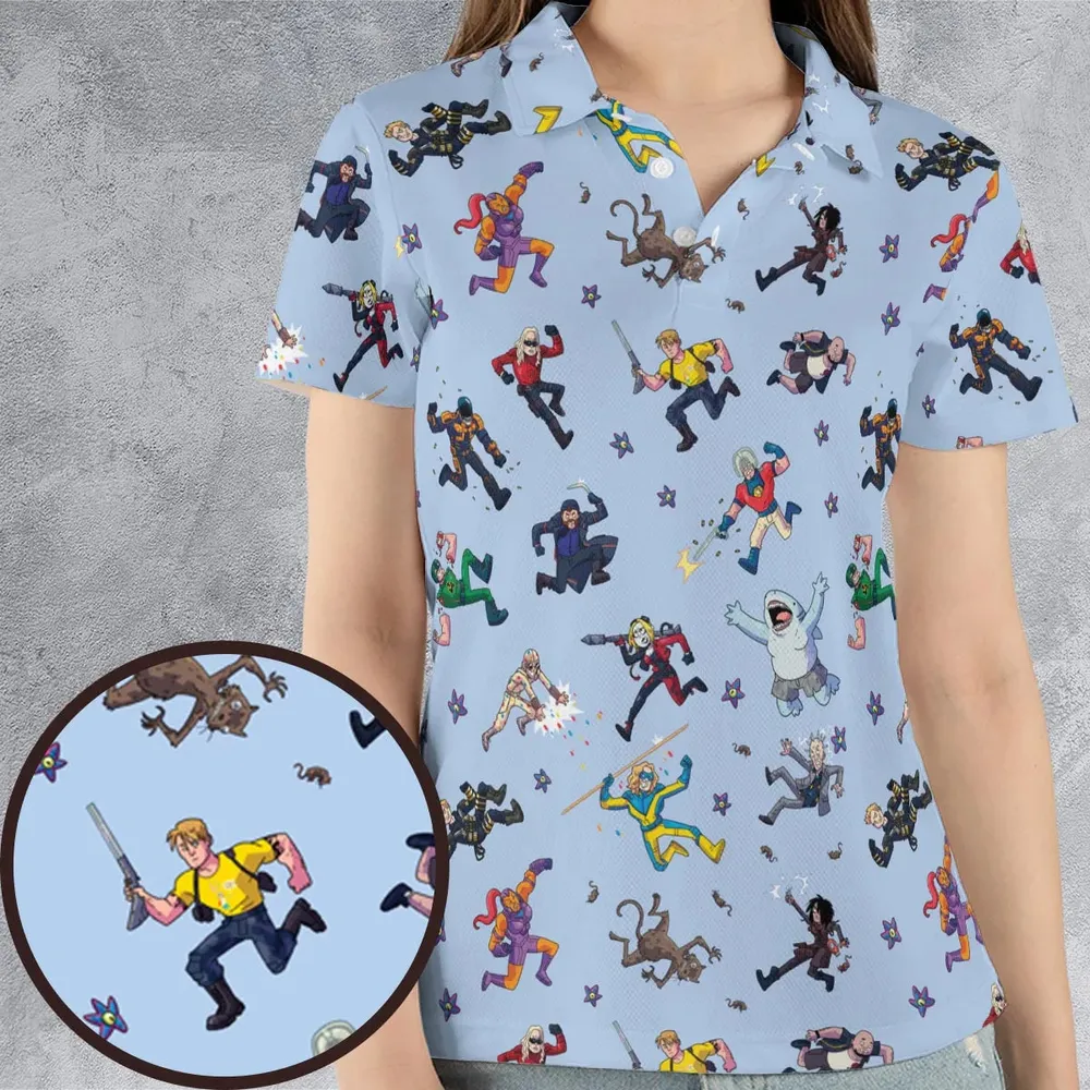The Suicide Squad Pattern AOP Men/Women Polo Shirt - 4