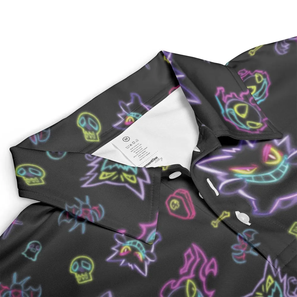 Neon Gastly Haunter Gengar Pokemon AOP Men/Women Polo Shirt - 3