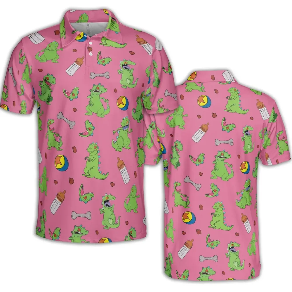 Rugrats Reptar Pattern AOP Men/Women Polo Shirt - 2