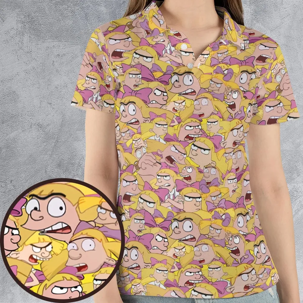 Helga G. Pataki Hey Arnold AOP Men/Women Polo Shirt - 4