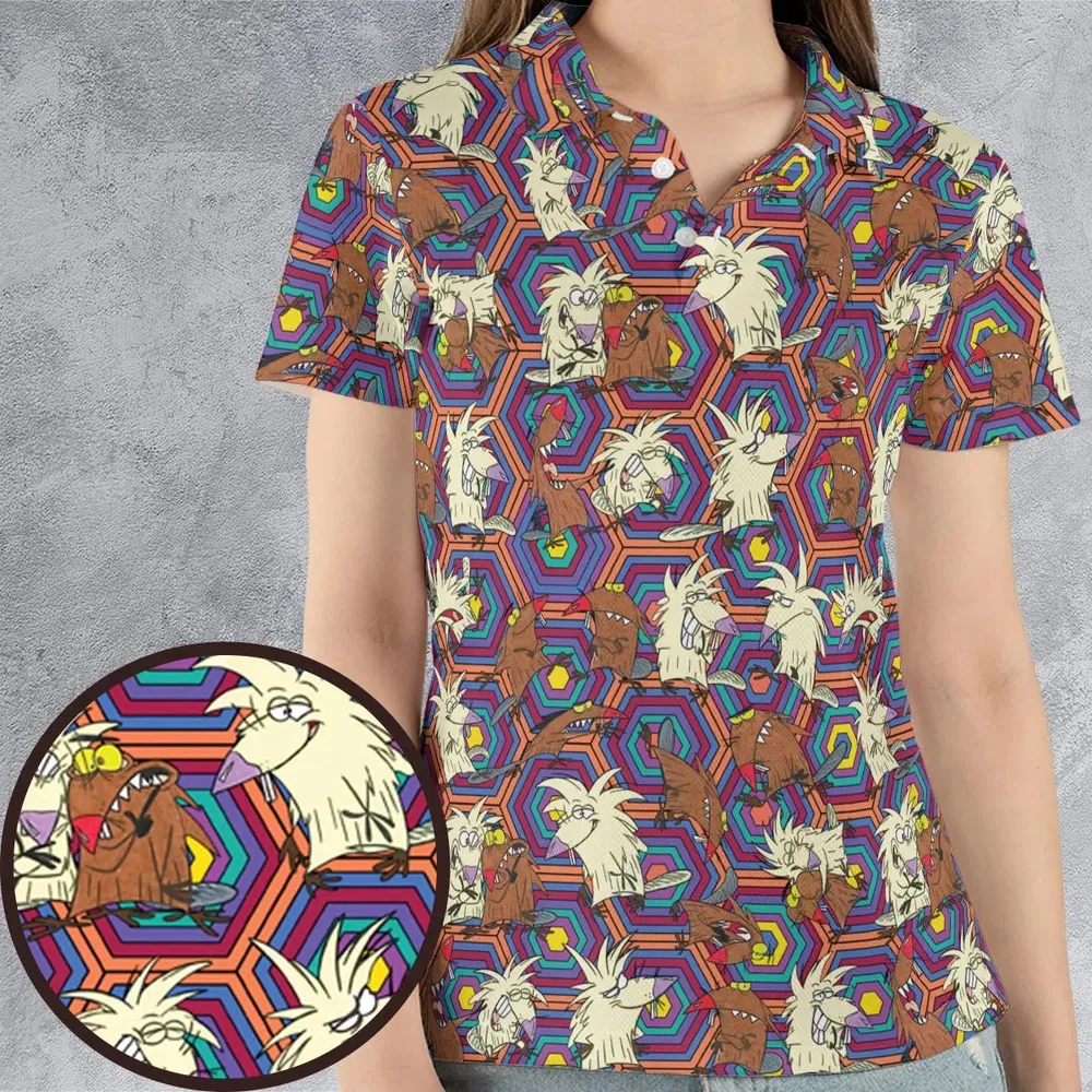 The Angry Beavers Pattern AOP Men/Women Polo Shirt - 4