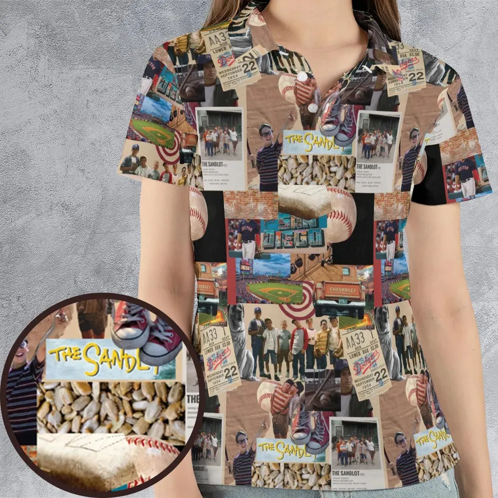 Memorable Baseball Movie Scenes Collage The Sandlot AOP Men/Women Polo Shirt - 4