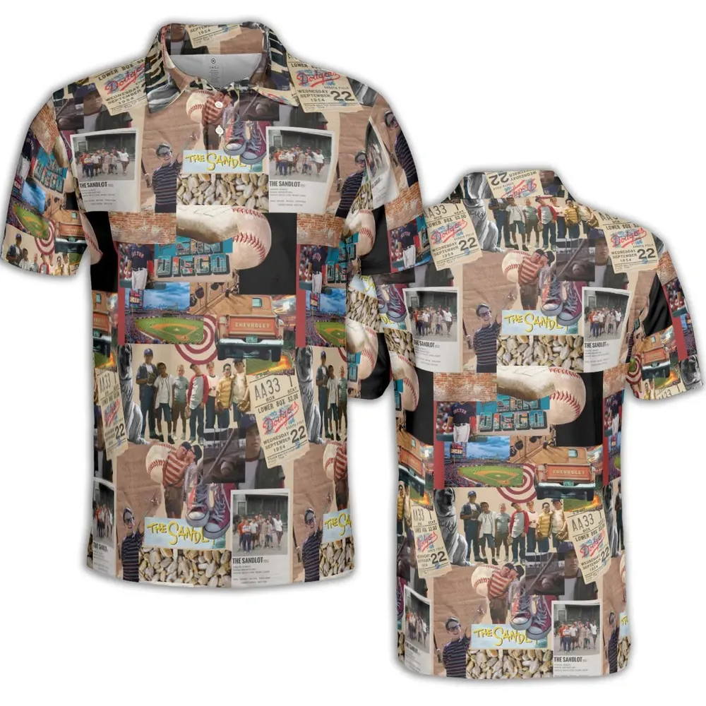 Memorable Baseball Movie Scenes Collage The Sandlot AOP Men/Women Polo Shirt - 2
