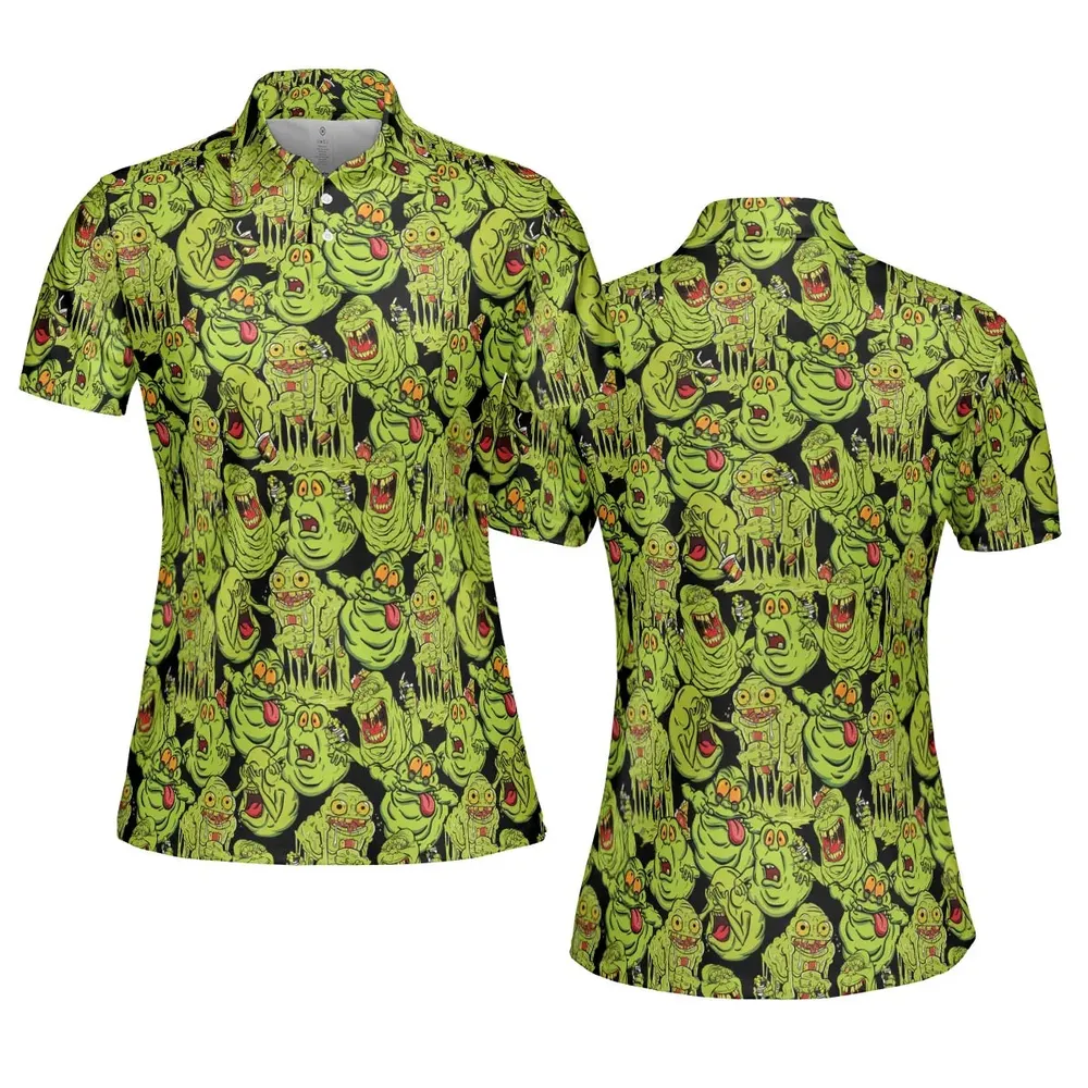 Funny Slimer Ghostbusters AOP Men/Women Polo Shirt - 5