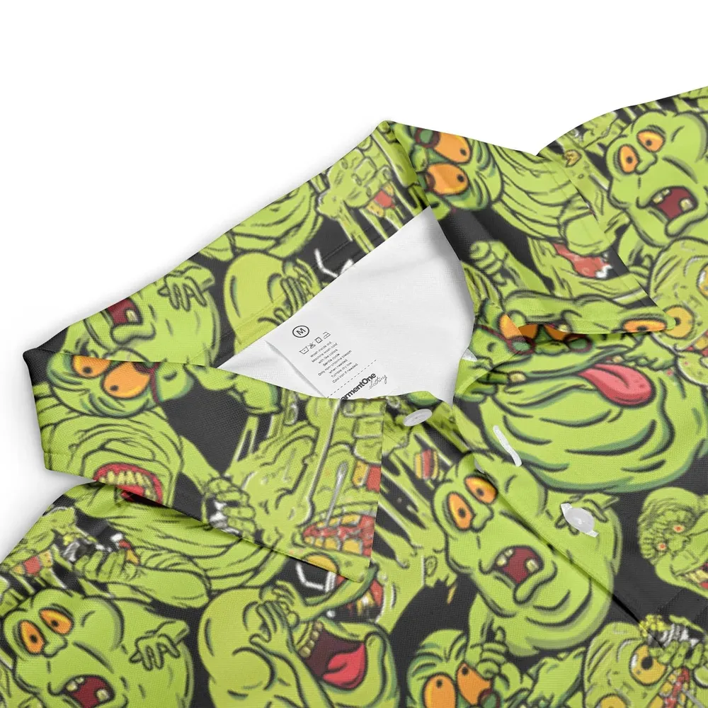 Funny Slimer Ghostbusters AOP Men/Women Polo Shirt - 3
