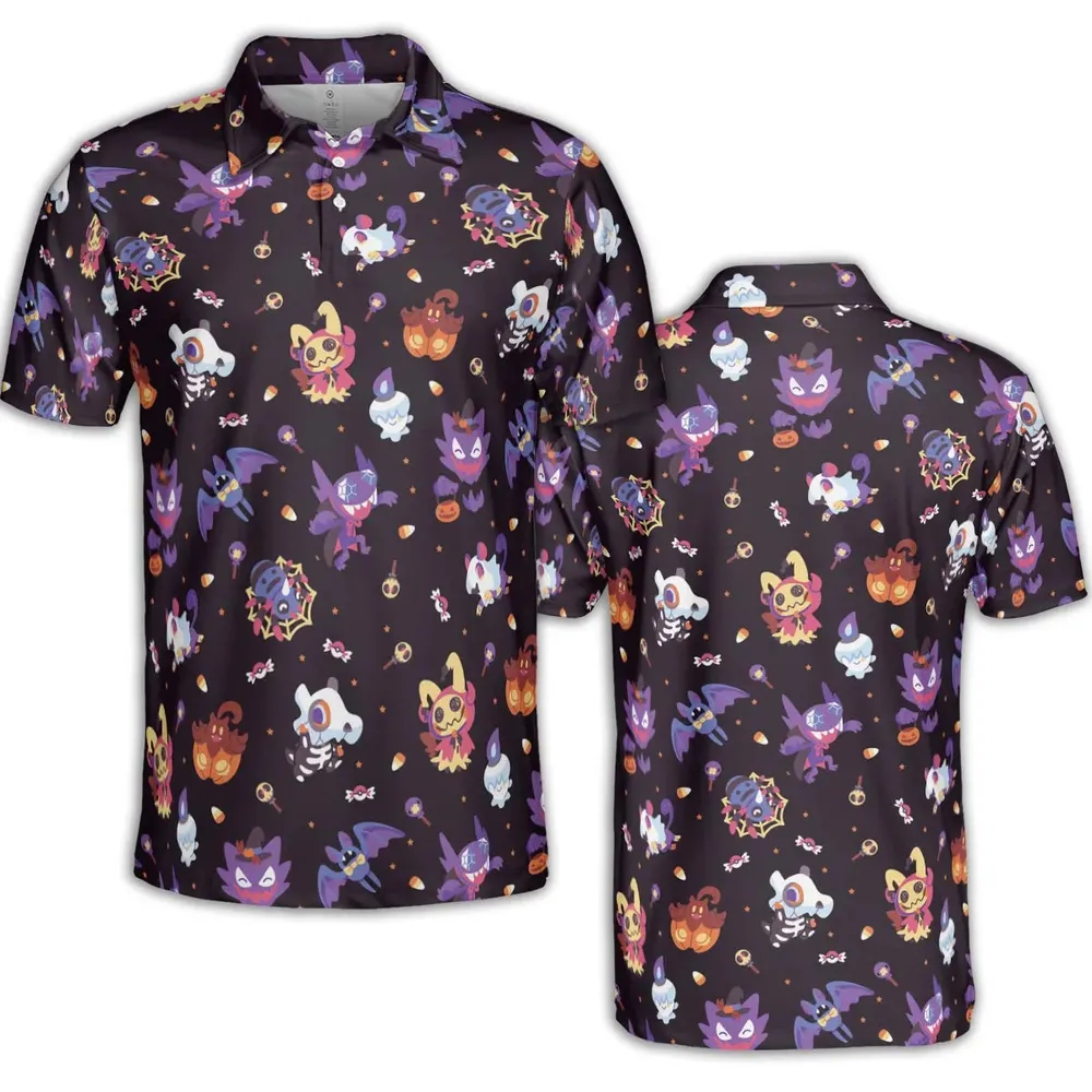 Trick or Treat Poke'ween Pokemon AOP Men/Women Polo Shirt - 2