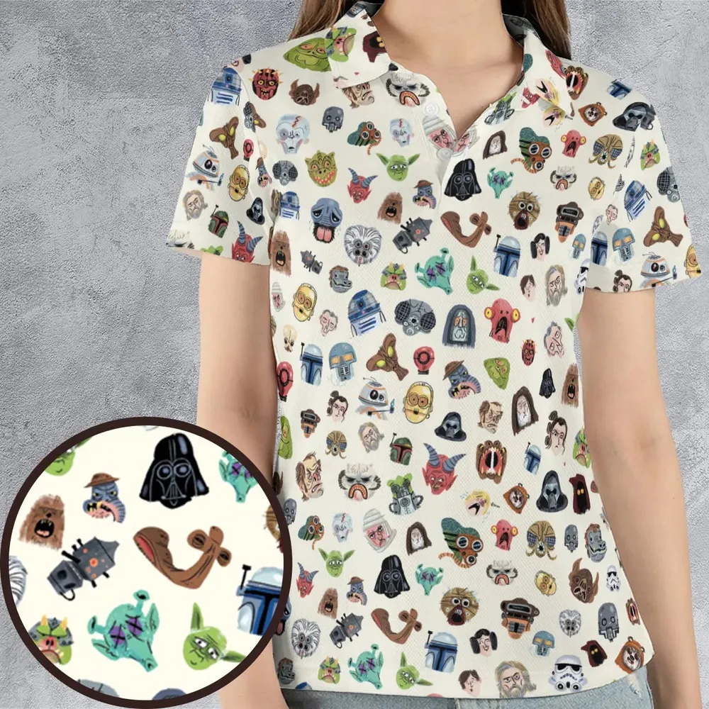 Star Wars Collage Pattern AOP Men/Women Polo Shirt - 4