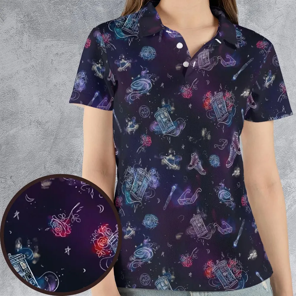 Tardis Doctor Who Seamless AOP Men/Women Polo Shirt - 4