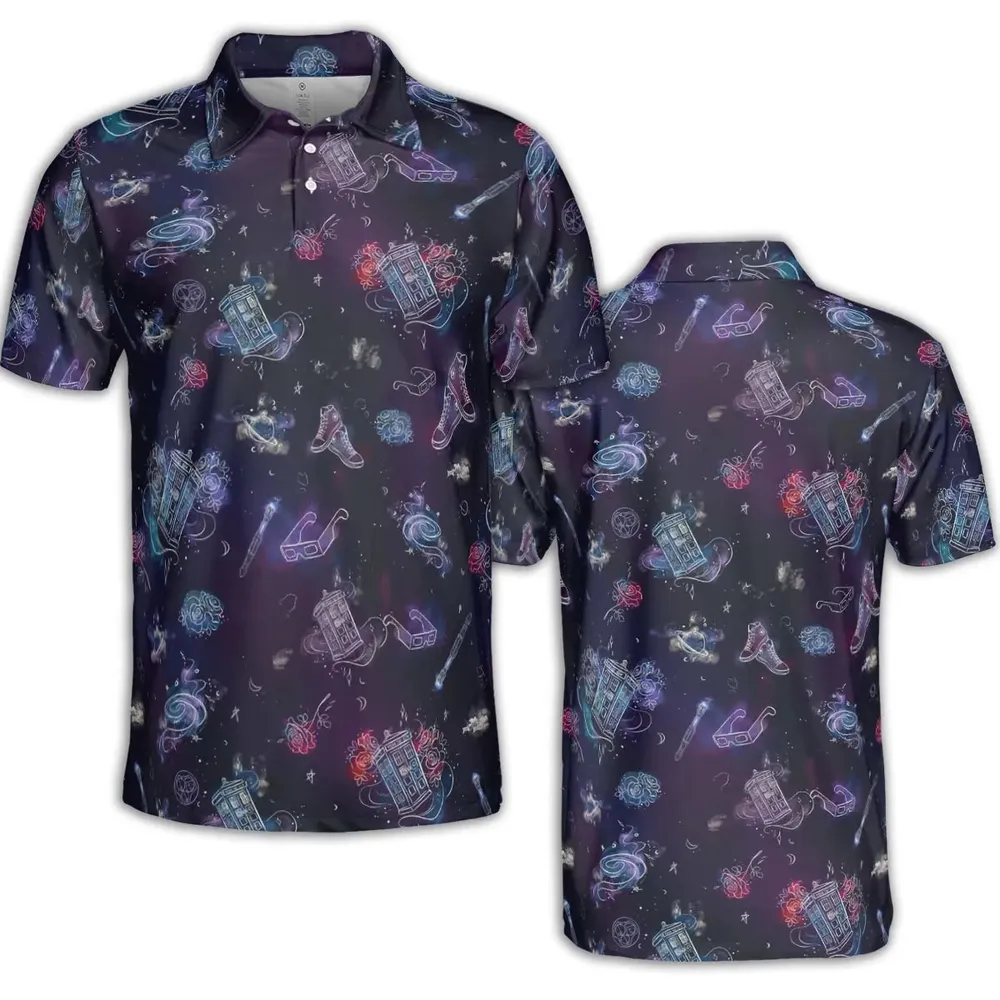 Tardis Doctor Who Seamless AOP Men/Women Polo Shirt - 2