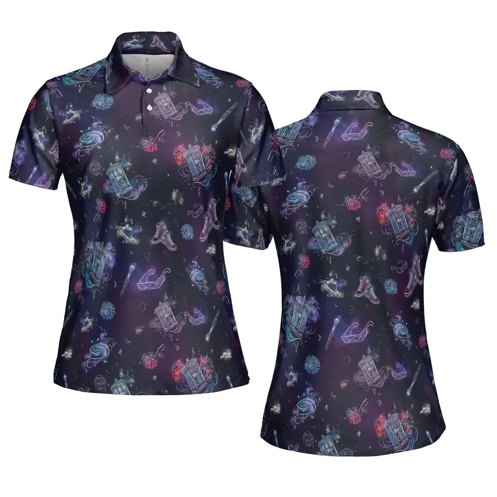 Tardis Doctor Who Seamless AOP Men/Women Polo Shirt - 5