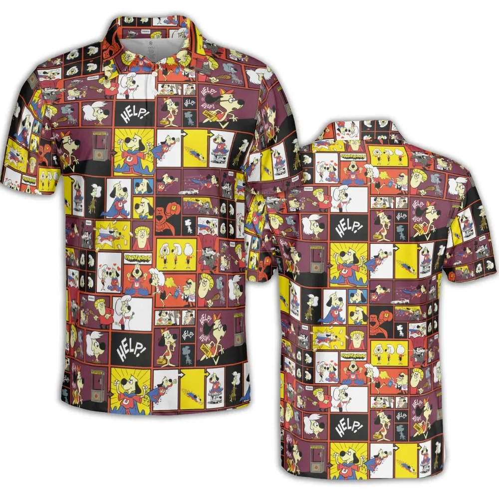Underdog Cartoon Pattern AOP Men/Women Polo Shirt - 2
