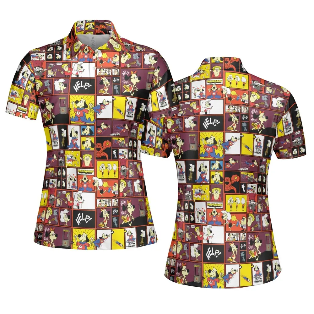 Underdog Cartoon Pattern AOP Men/Women Polo Shirt - 5