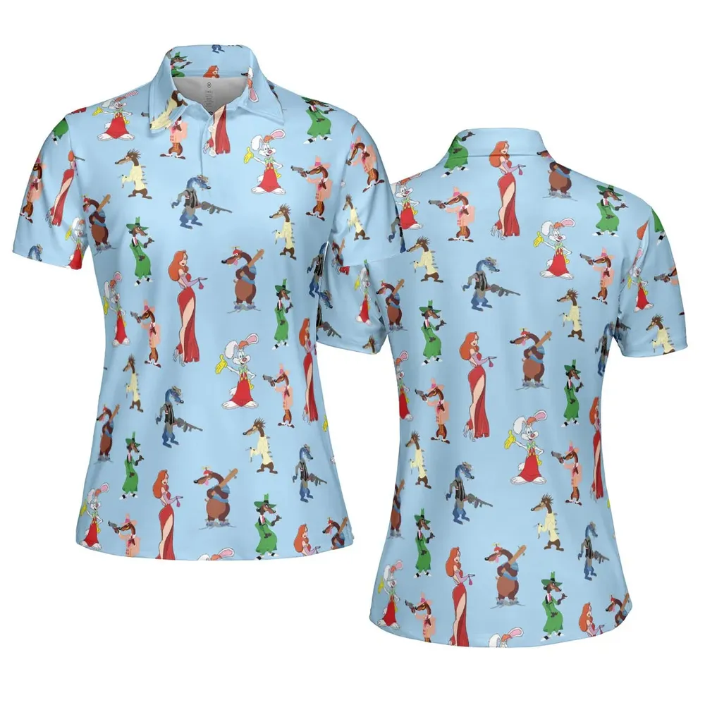 Roger Rabbit Jessica Rabbit The Weasels Who Framed Roger Rabbit AOP Men/Women Polo Shirt - 5