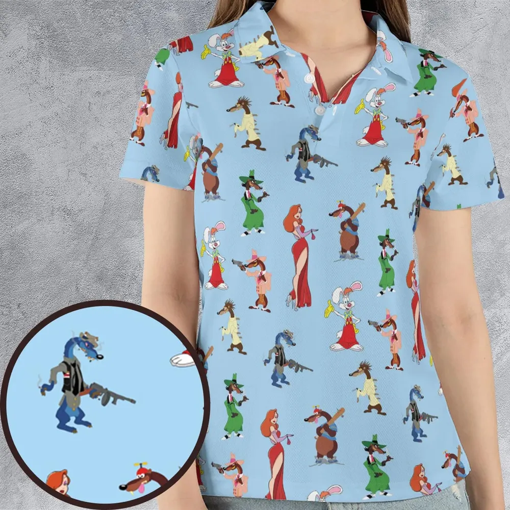 Roger Rabbit Jessica Rabbit The Weasels Who Framed Roger Rabbit AOP Men/Women Polo Shirt - 4
