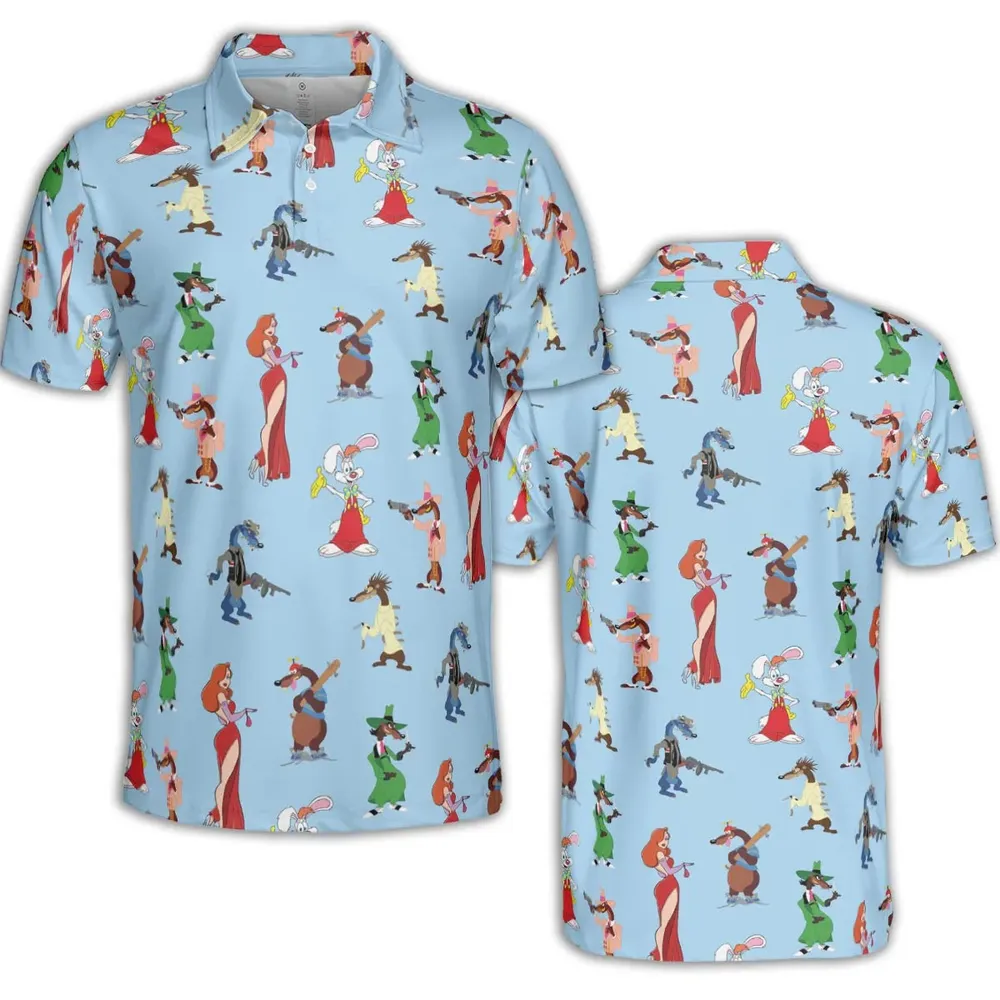 Roger Rabbit Jessica Rabbit The Weasels Who Framed Roger Rabbit AOP Men/Women Polo Shirt - 2