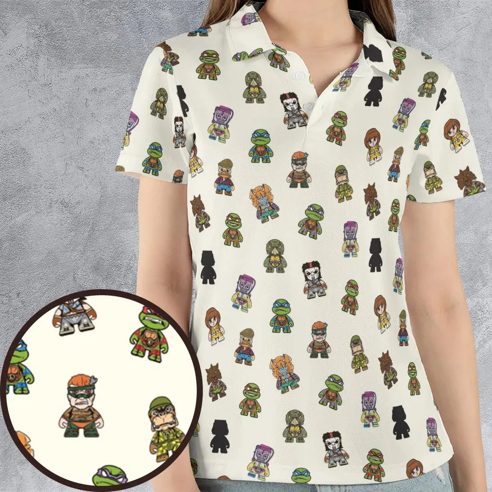 Teenage Mutant Ninja Turtles in Kidrobot style AOP Men/Women Polo Shirt - 4