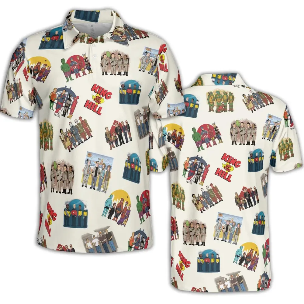 Hank Hill's Friends King Of The Hill Parody AOP Men/Women Polo Shirt - 2