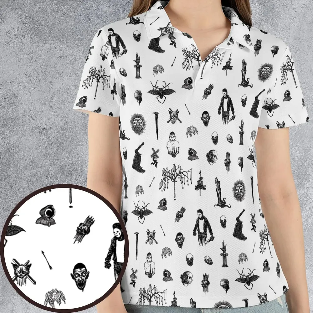 Nosferatu Pattern AOP Men/Women Polo Shirt - 4