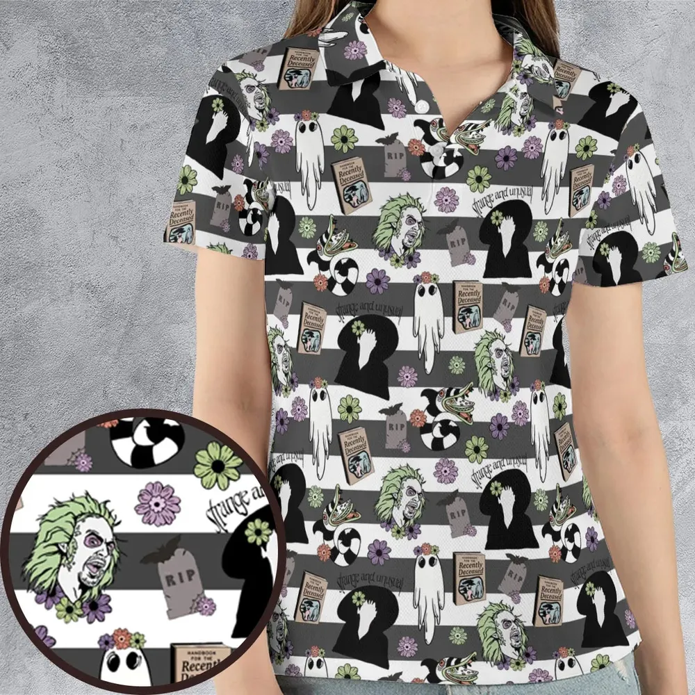 It's Showtime Halloween Beetlejuice AOP Men/Women Polo Shirt - 4