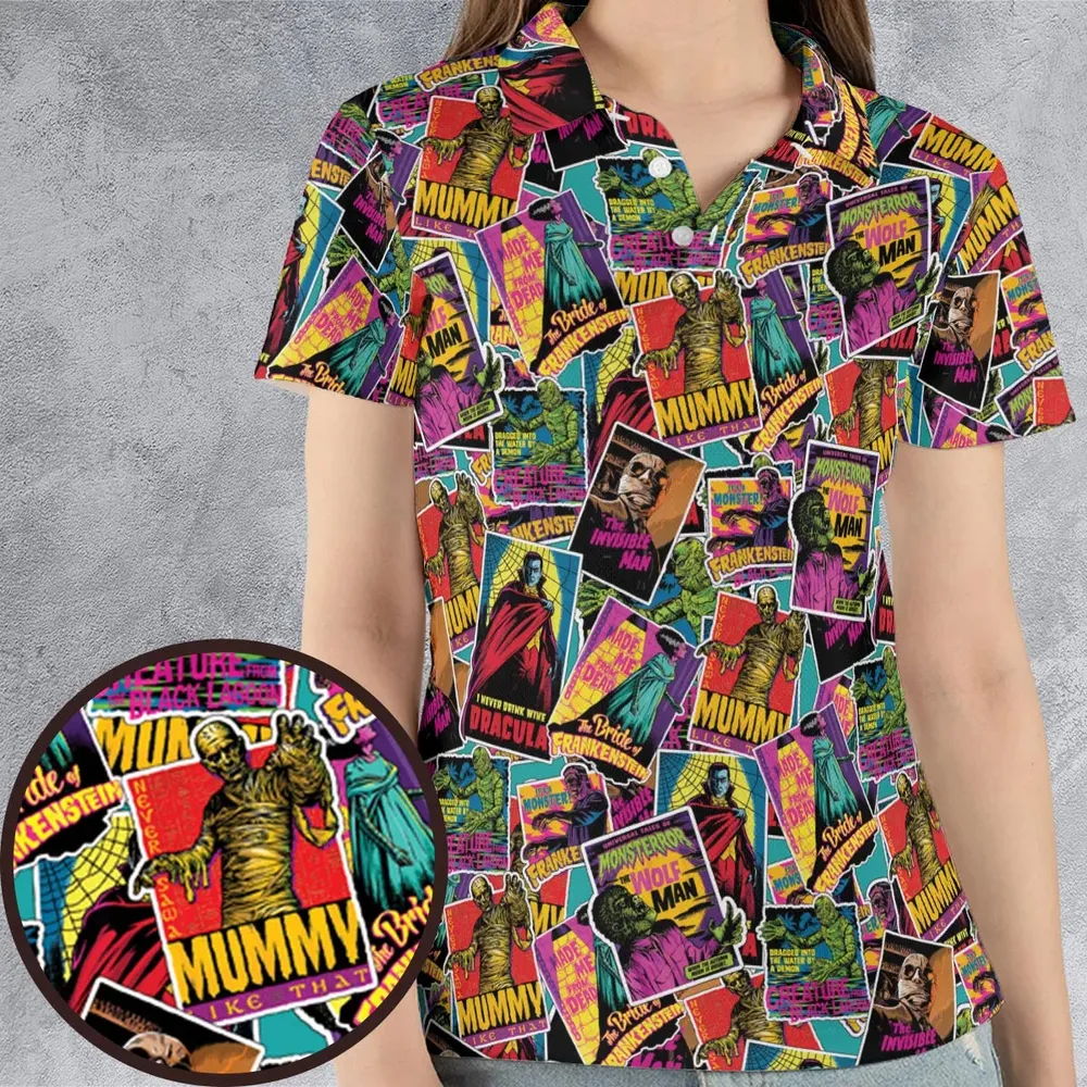 Multi Monster Pop Badges AOP Men/Women Polo Shirt - 4