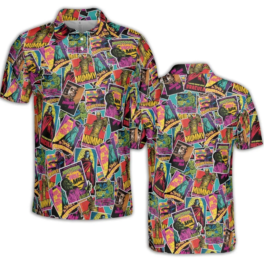 Multi Monster Pop Badges AOP Men/Women Polo Shirt - 2