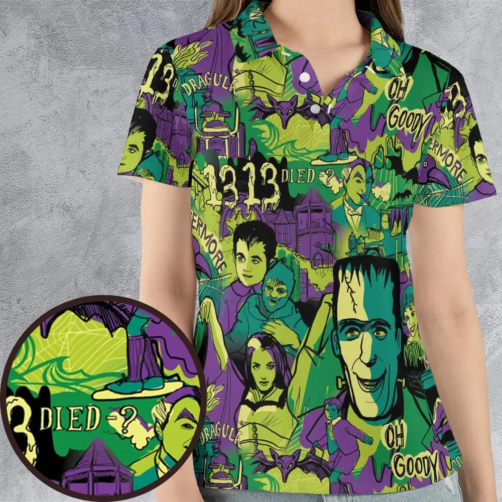 Oh Groovy Frankenstein Universal Horror AOP Men/Women Polo Shirt - 4