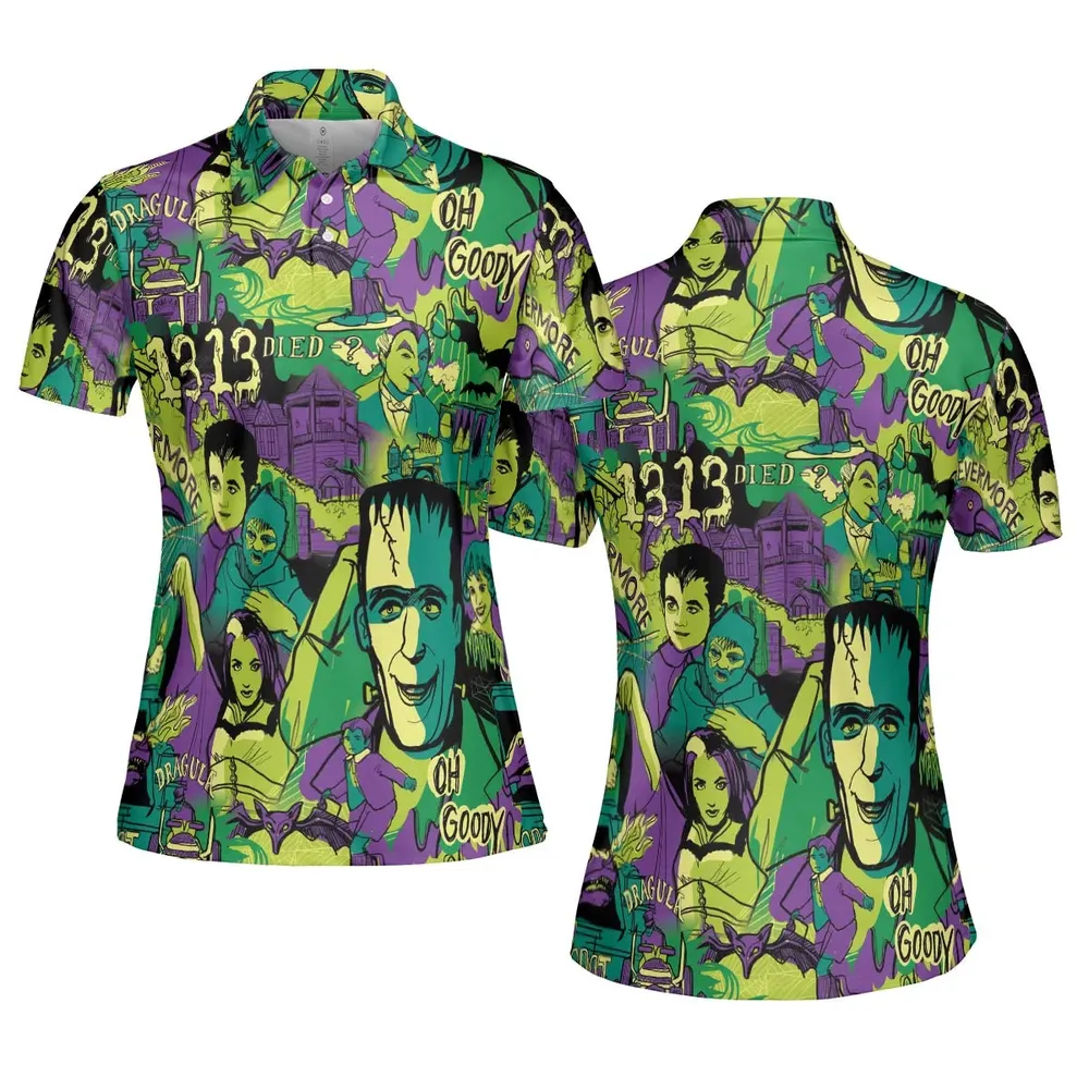 Oh Groovy Frankenstein Universal Horror AOP Men/Women Polo Shirt - 5