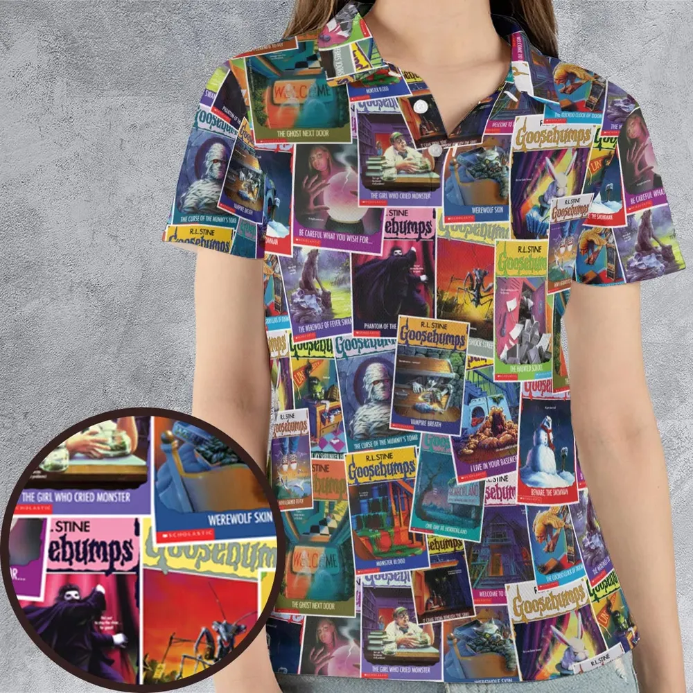 Goosebumps Monster Collage Pattern AOP Men/Women Polo Shirt - 4