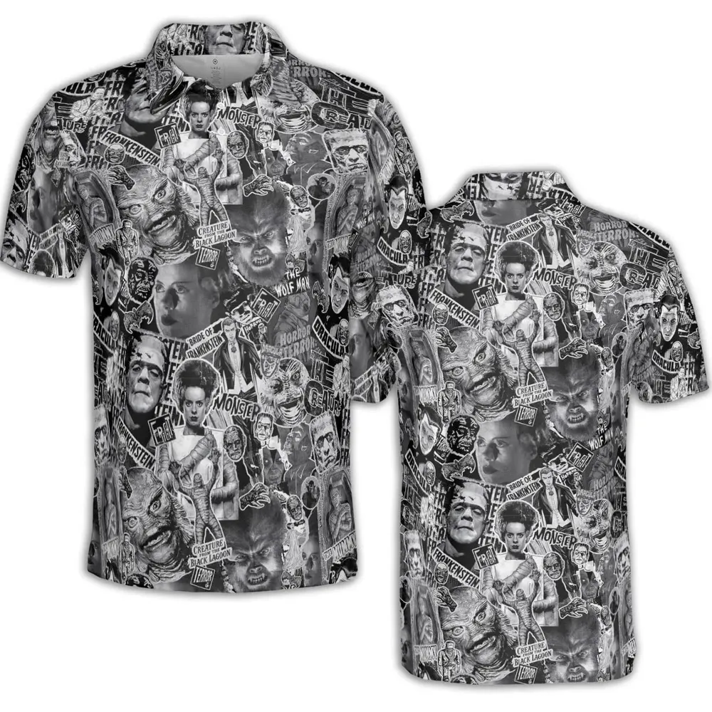 The Monsters Universal Classic Monsters AOP Men/Women Polo Shirt - 2