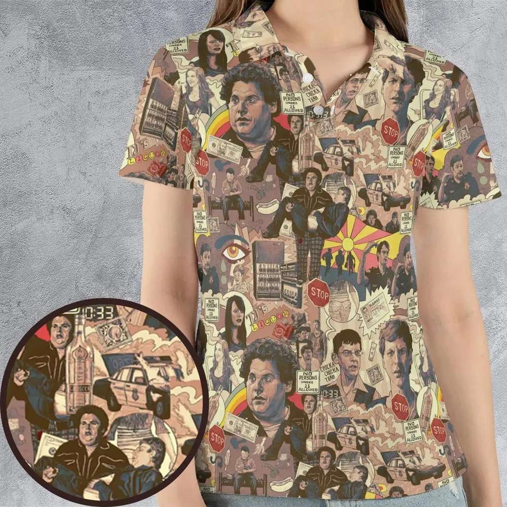 Retro Art Buddies Superbad AOP Men/Women Polo Shirt - 4
