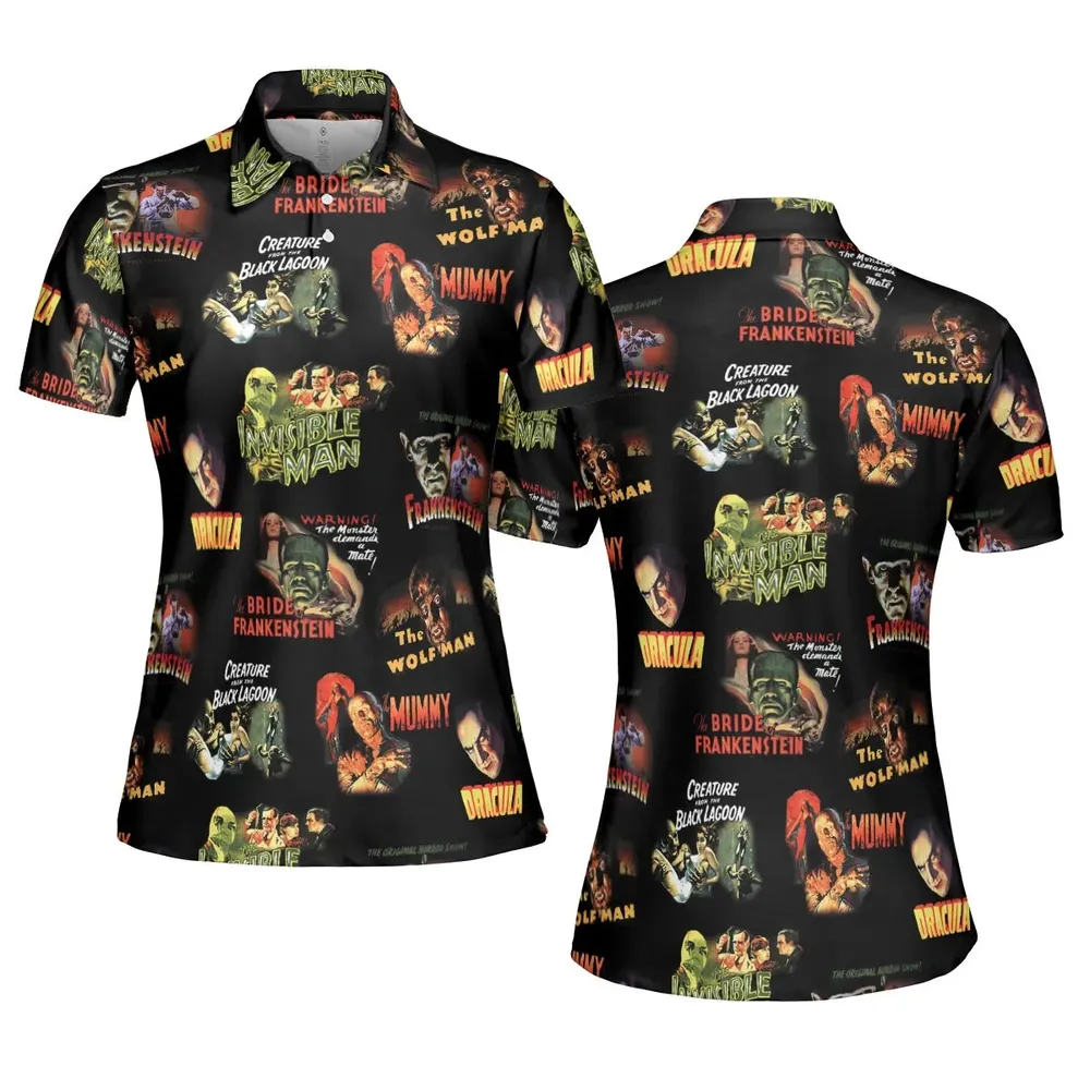 Teaming Monsters All Up Universal Monsters AOP Men/Women Polo Shirt - 5