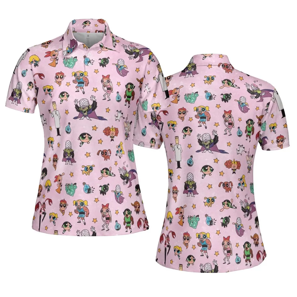 Power Puff Girls Characters Pattern AOP Men/Women Polo Shirt - 5