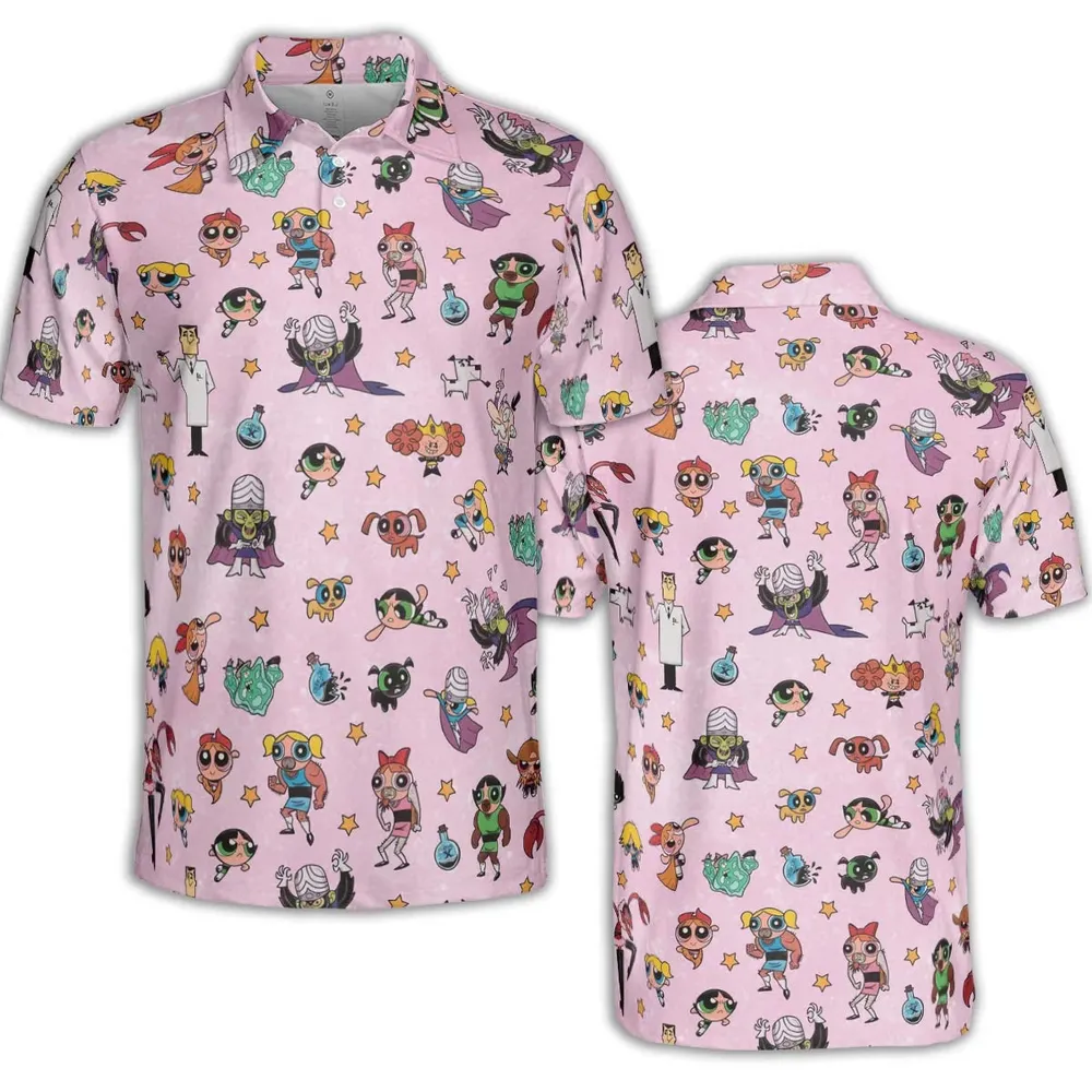 Power Puff Girls Characters Pattern AOP Men/Women Polo Shirt - 2