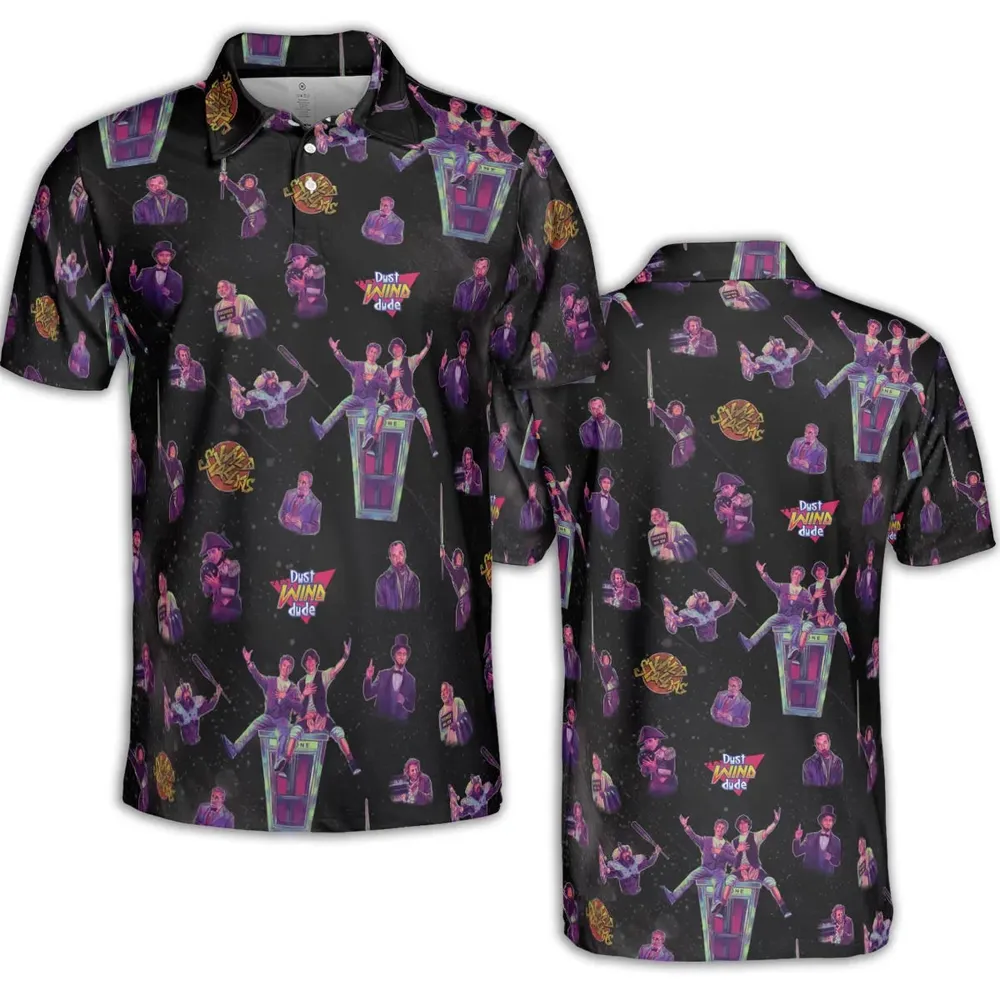 Wyld Stallyns Bill and Ted's Excellent Adventure Character AOP Men/Women Polo Shirt - 2