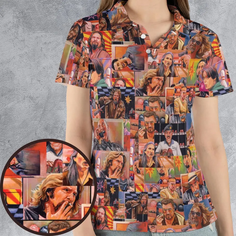 The Big Lebowski Painting Pattern AOP Men/Women Polo Shirt - 4