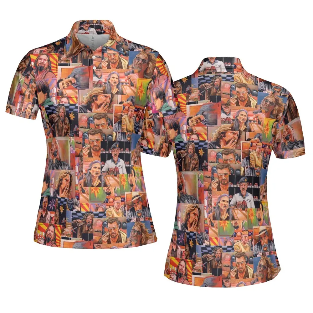 The Big Lebowski Painting Pattern AOP Men/Women Polo Shirt - 5
