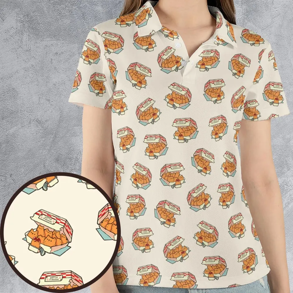 Kitten Nuggets Pattern AOP Men/Women Polo Shirt - 4