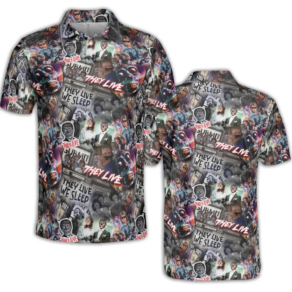 They Live Seamless Pattern AOP Men/Women Polo Shirt - 2