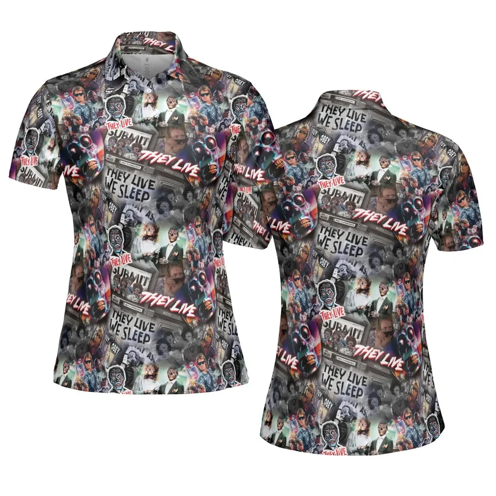 They Live Seamless Pattern AOP Men/Women Polo Shirt - 5