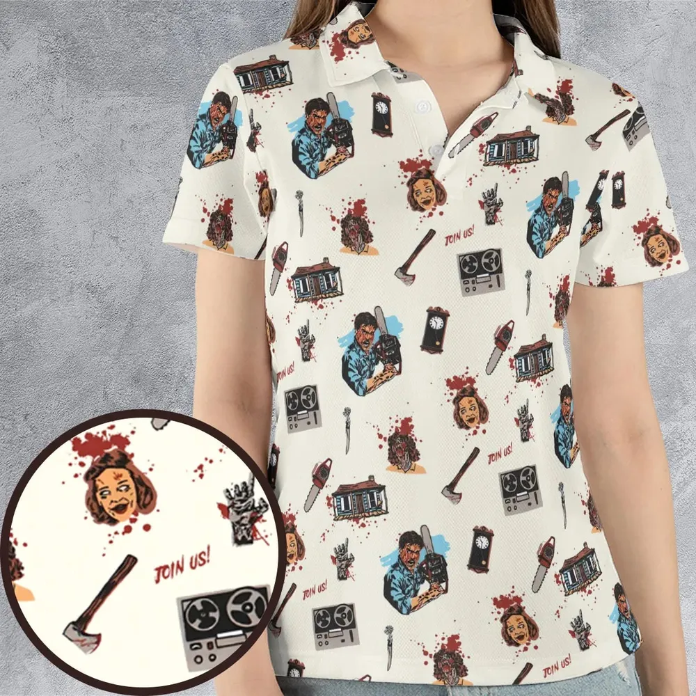 Supernatural Horror Evil Dead Halloween AOP Men/Women Polo Shirt - 4