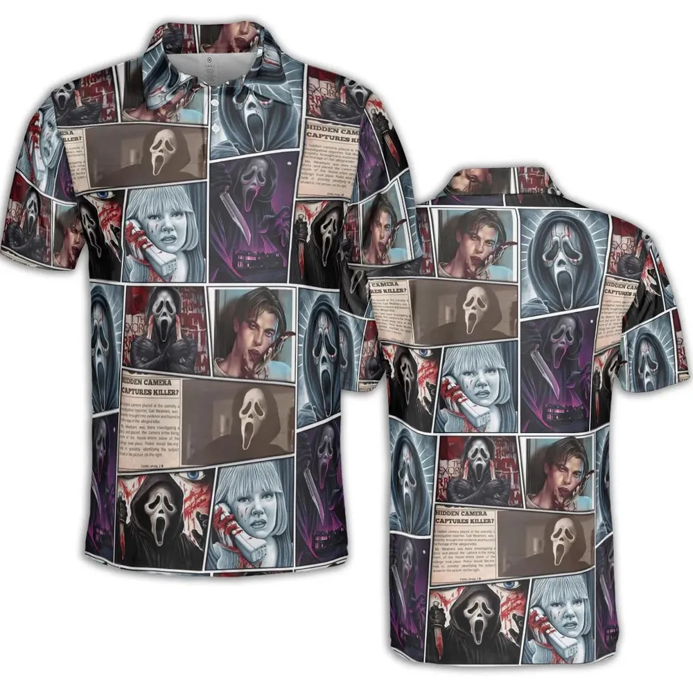 Scream Ghostface Horror Movie Halloween AOP Men/Women Polo Shirt - 2