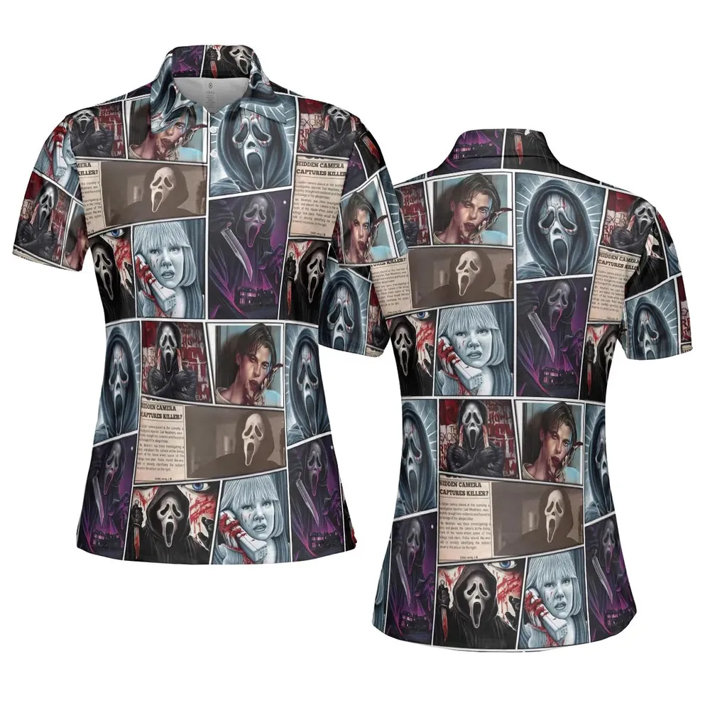 Scream Ghostface Horror Movie Halloween AOP Men/Women Polo Shirt - 5