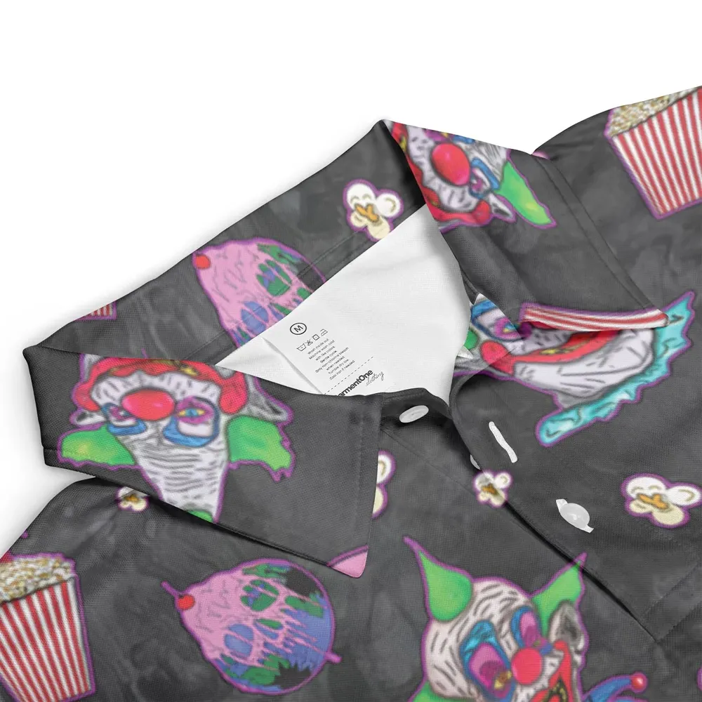 Space Horror Movie Killer Klowns Outer AOP Men/Women Polo Shirt - 3