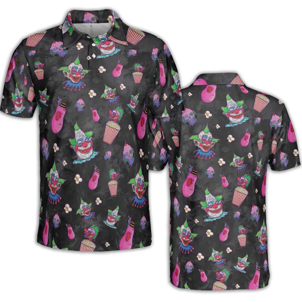 Space Horror Movie Killer Klowns Outer AOP Men/Women Polo Shirt - 2
