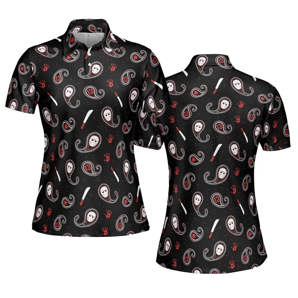 Jason Voorhees Friday The 13th Pattern AOP Men/Women Polo Shirt - 5